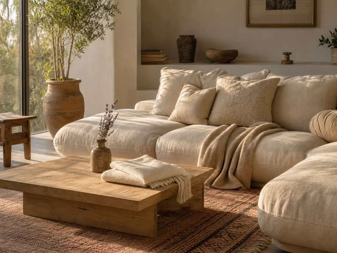 Calm private living sanctuary with personalized wellness arrangements