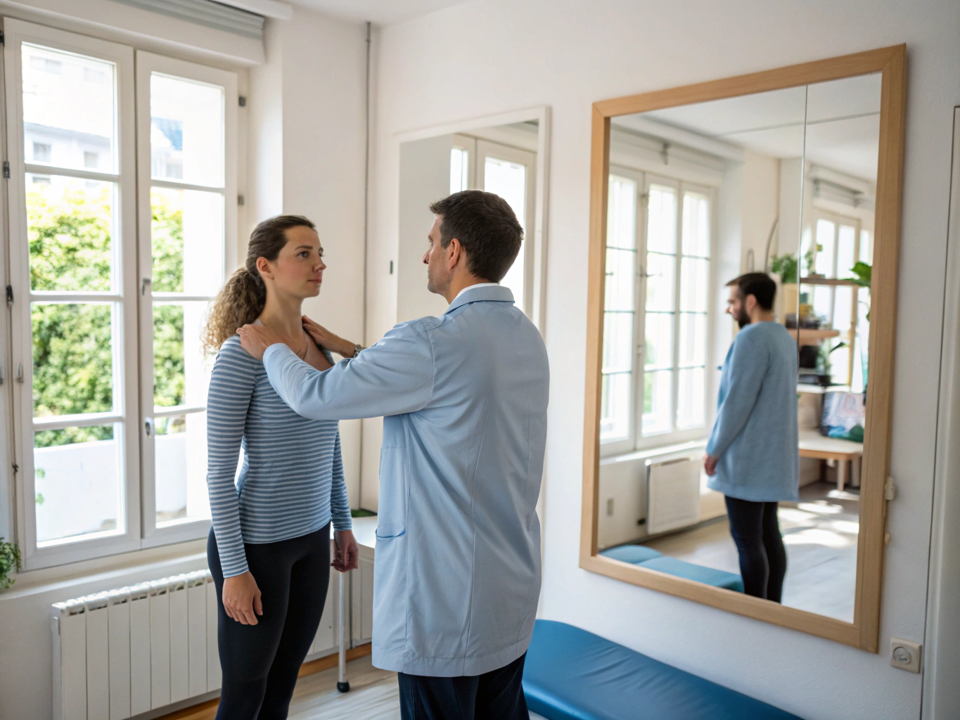 Mindful physical alignment and posture assessment session