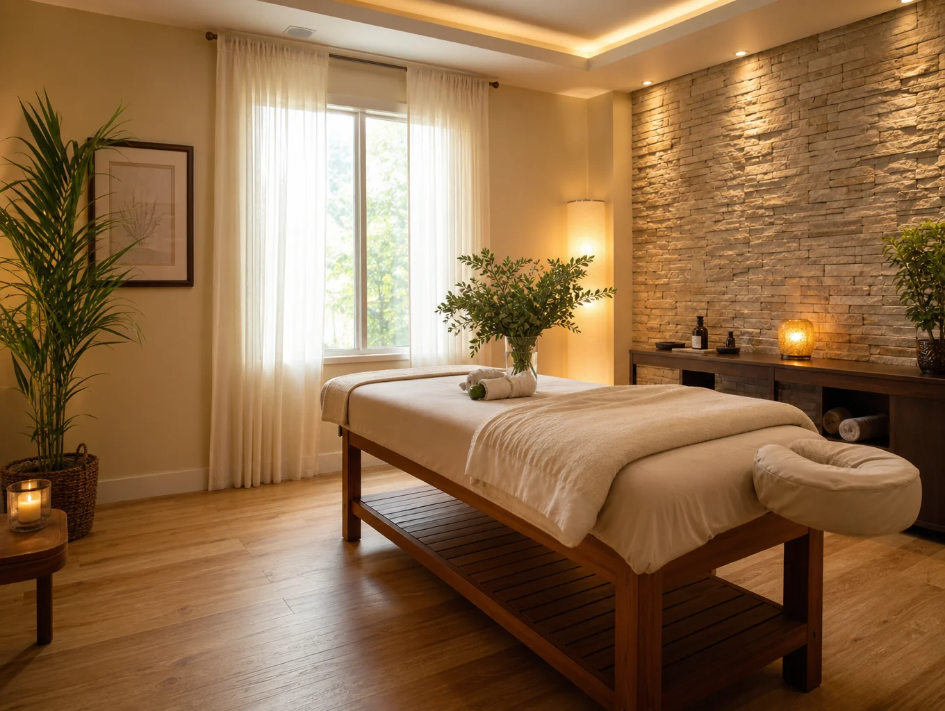 Sunlit holistic wellness treatment space at NeldaVibes
