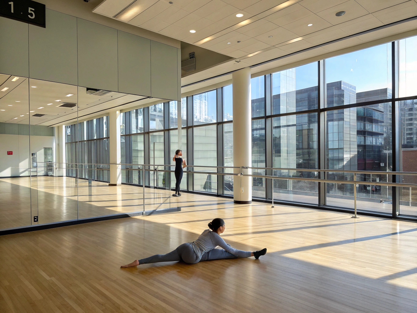 Serene posture enhancement practice in a bright sanctuary studio